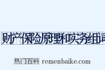 财产保险原理和实务组词是什么意思的图片